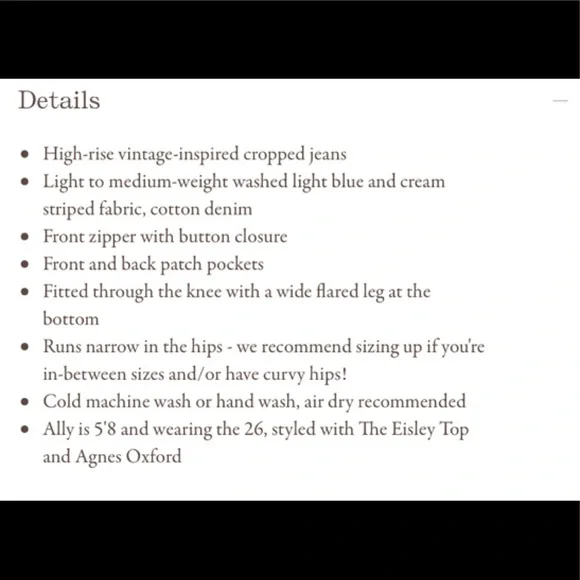 The Lula Jean size 30 Christy Dawn Railroad Stripe - Picture 5 of 6